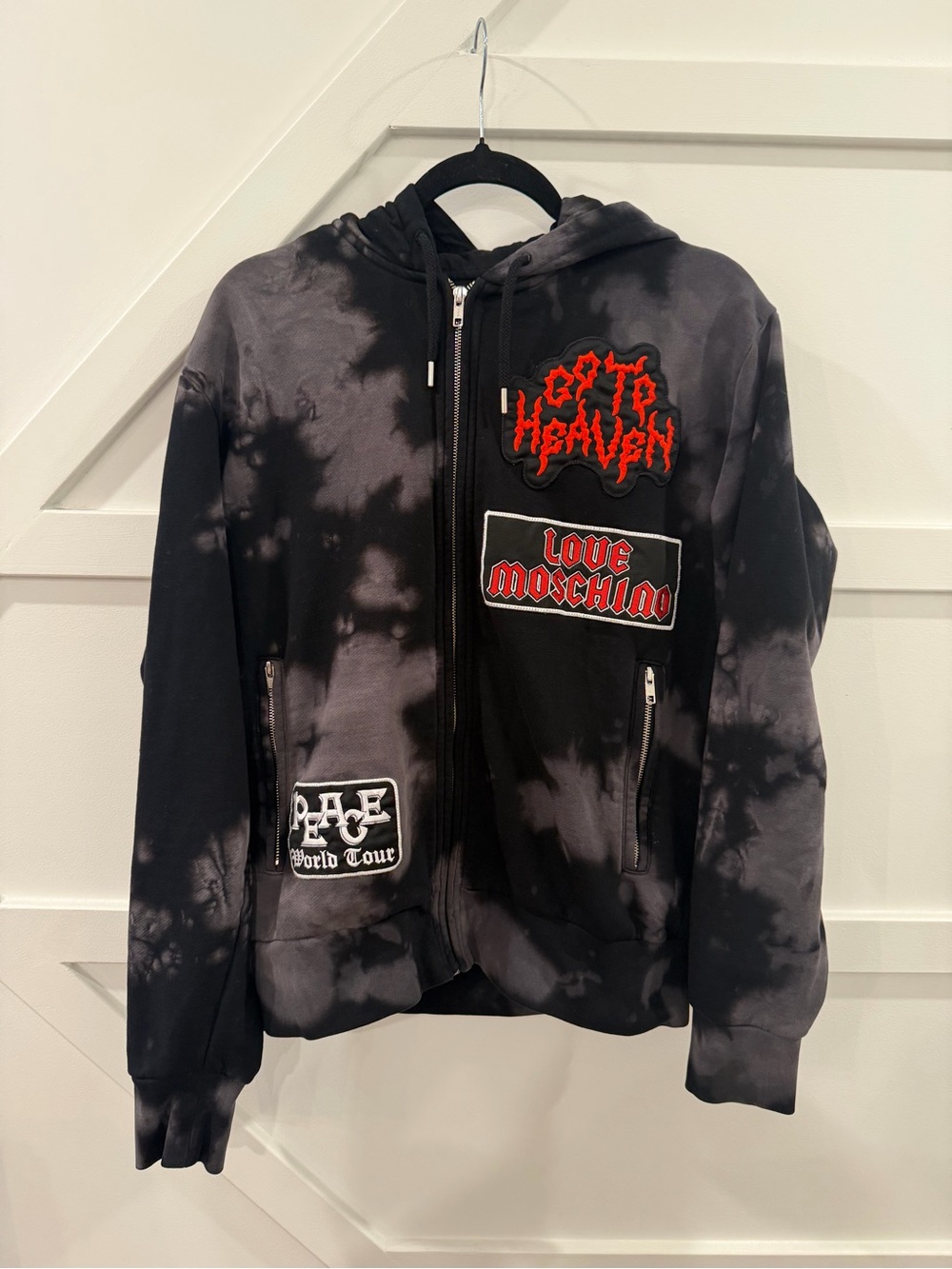 Love Moschino  Bleached Zip Up Hoodie, Size - Medium - unisex